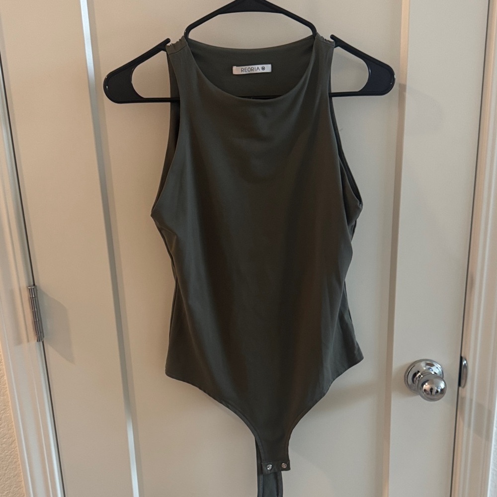 Dark Green Sleeveless Bodysuit